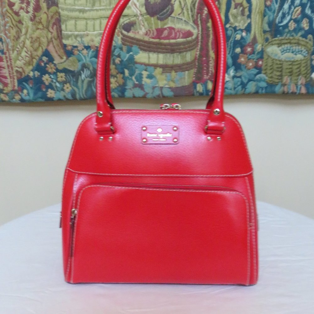 Kate Spade red leather satchel